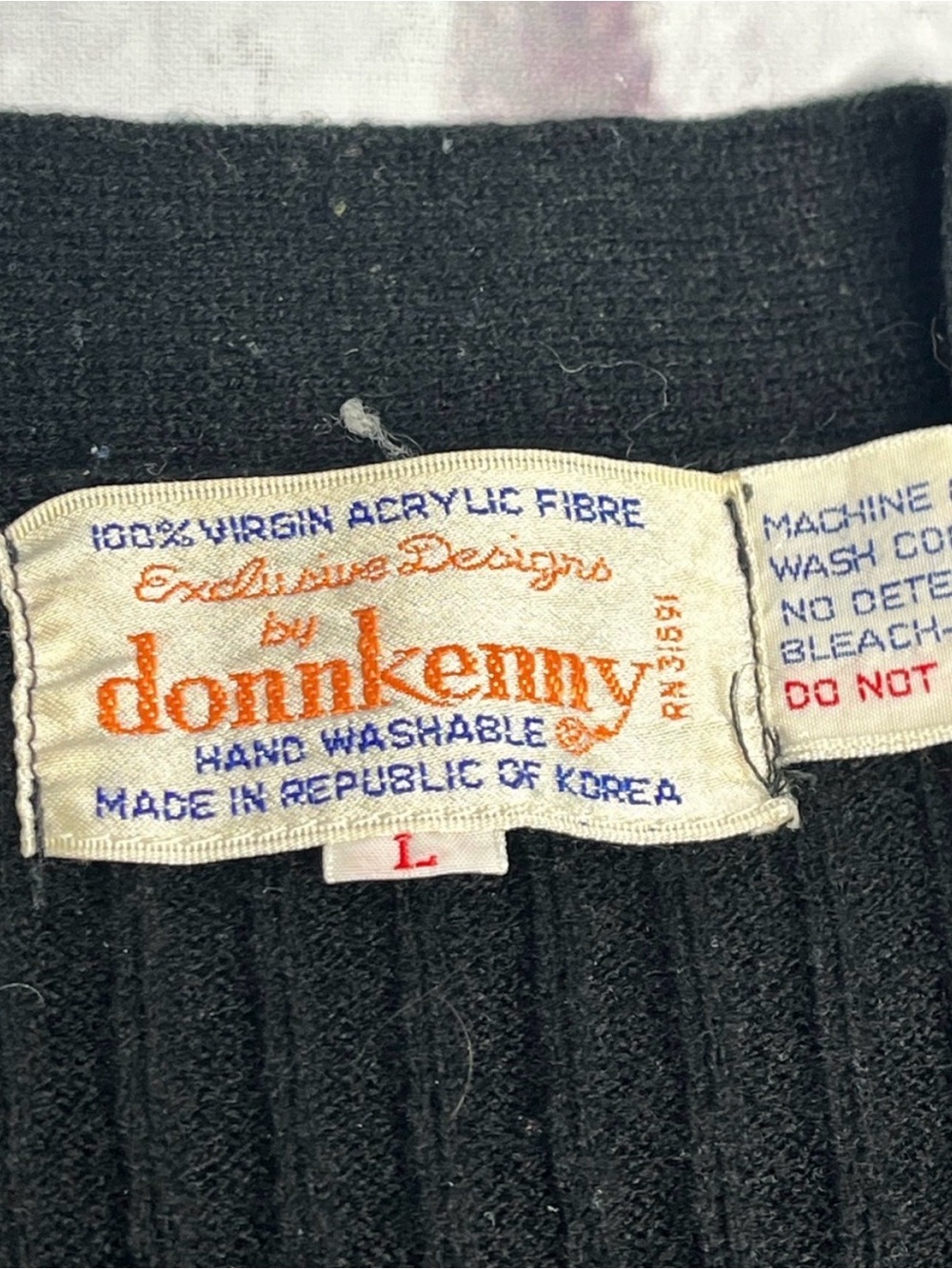 Vintage Donnkenny 1970’s black knit cardigan size large - Picture 3 of 4